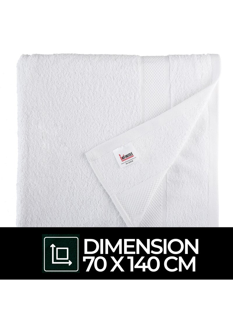 Premium Bath Towels Set Pack of 4-100% Ring Spun Cotton Towels - White Bath Towels 68cm x 137cm - Soft Feel, Quick Dry, Highly Absorbent Durable Towels, Perfect for Daily Use by Infinitee Xclusives