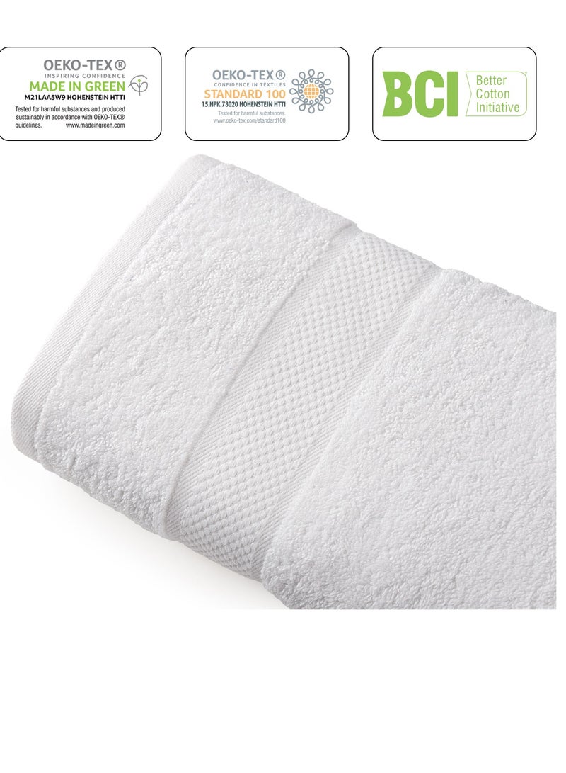 Premium Bath Towels Set Pack of 4-100% Ring Spun Cotton Towels - White Bath Towels 68cm x 137cm - Soft Feel, Quick Dry, Highly Absorbent Durable Towels, Perfect for Daily Use by Infinitee Xclusives