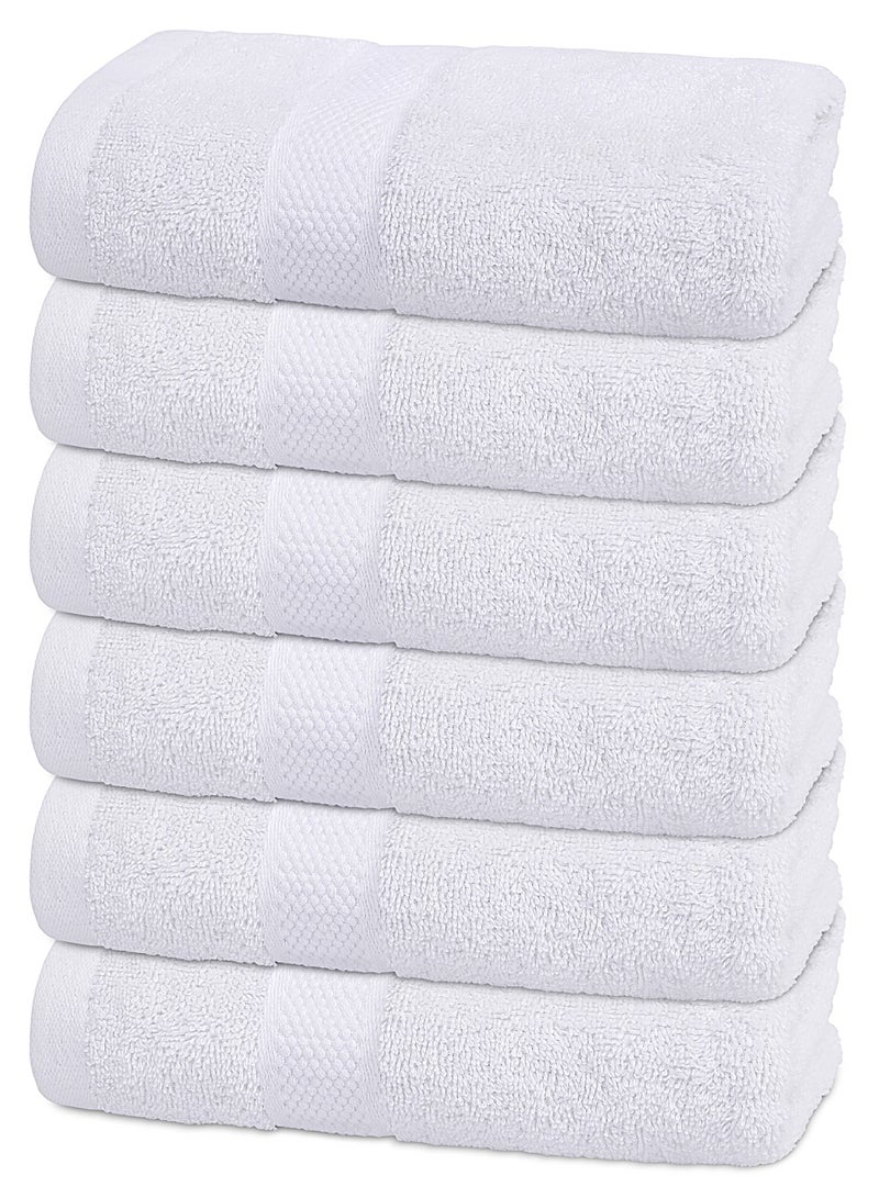 Premium White Hand Towels - Pack of 6, 41cm x 71cm Bathroom Hand Towel Set, Hotel & Spa Quality Hand Towels for Bathroom, Highly Absorbent and Super Soft Bathroom Towels by Infinitee Xclusives