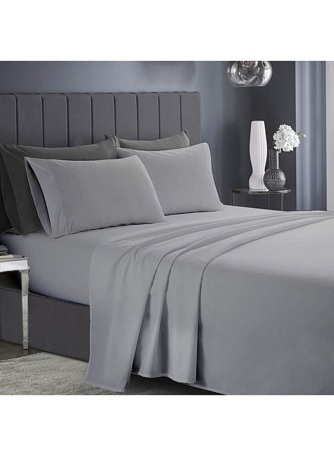 Premium Grey King Sheets Set - 1800 TC Series 4 Piece Bed Sheets - Soft Brushed Microfiber Fabric - 16 Inches Deep Pockets Sheets Wrinkle Free & Fade Resistant by Infinitee Xclusives