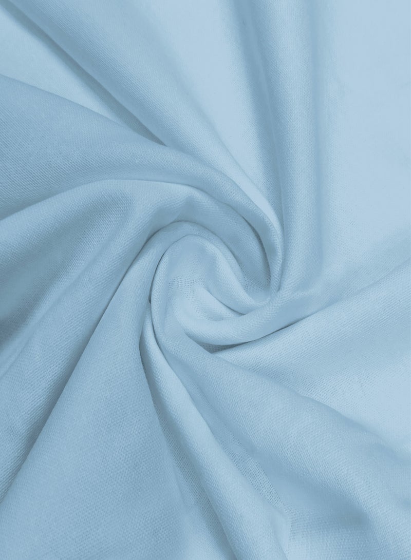 Raymond Home Single Sheet 120 Thread Count Luxirious Mercerised 100% Cotton Bedding Solid Pre Shrunk Percale Finish Bed Linen 2 Bedsheet and 2 Pillow Case - Sky Blue (152 * 229 CM)
