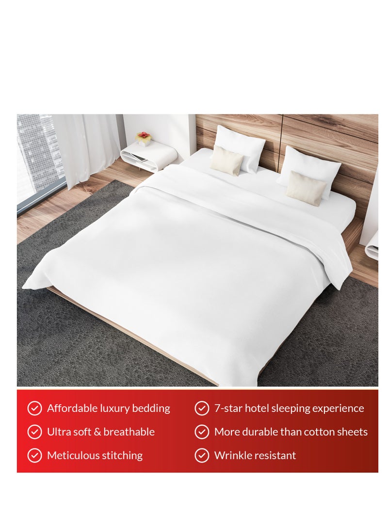 Premium White King Sheets Set - 1800 TC Series 4 Piece Bed Sheets - Soft Brushed Microfiber Fabric - 16 Inches Deep Pockets Sheets Wrinkle Free & Fade Resistant by Infinitee Xclusives