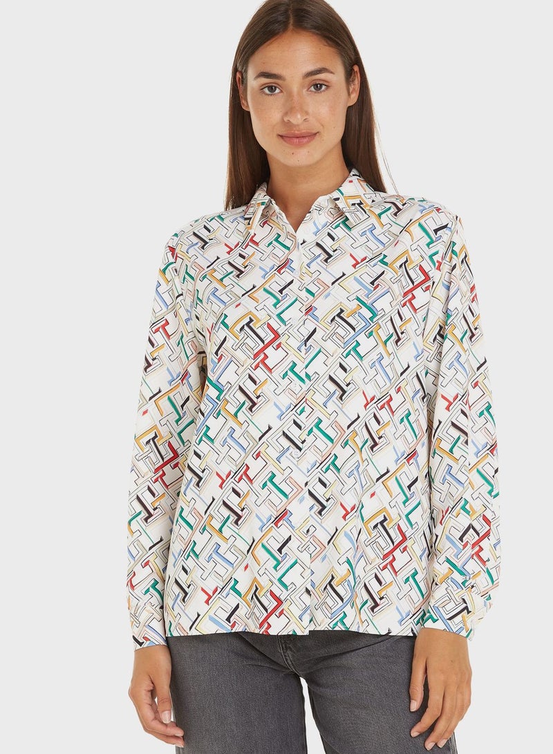 Polo Neck Printed Shirt