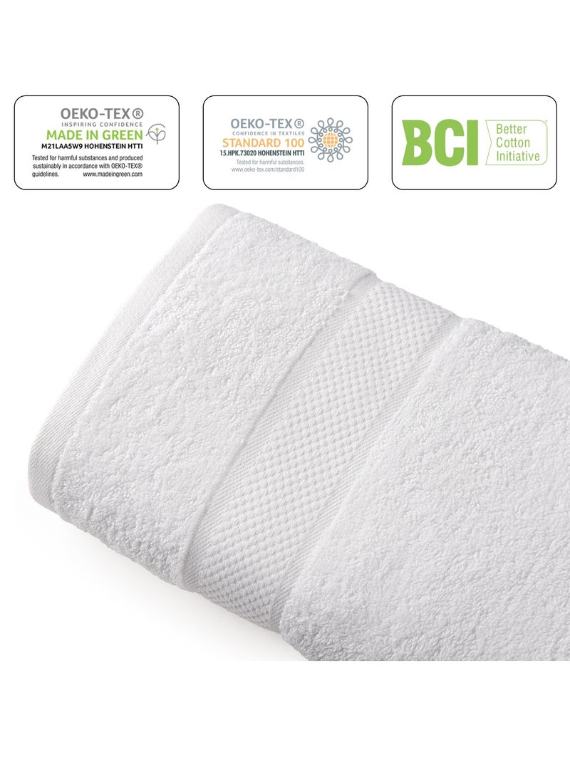 Premium White Bath Towels Set - [Pack of 8] 100% Cotton Highly Absorbent 2 Bath Towels, 2 Hand Towels and 4 Washcloths - Luxury Hotel & Spa Quality Bath Towels for Bathroom by Infinitee Xclusives