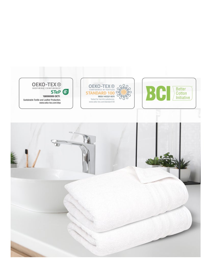 Premium White Bath Towel Set - 100% Turkish Cotton 2 Bath Towels, 2 Hand Towels, 2 Washcloths - Soft, Absorbent, Durable – Quick Dry - Perfect for Daily Use by Infinitee Xclusives