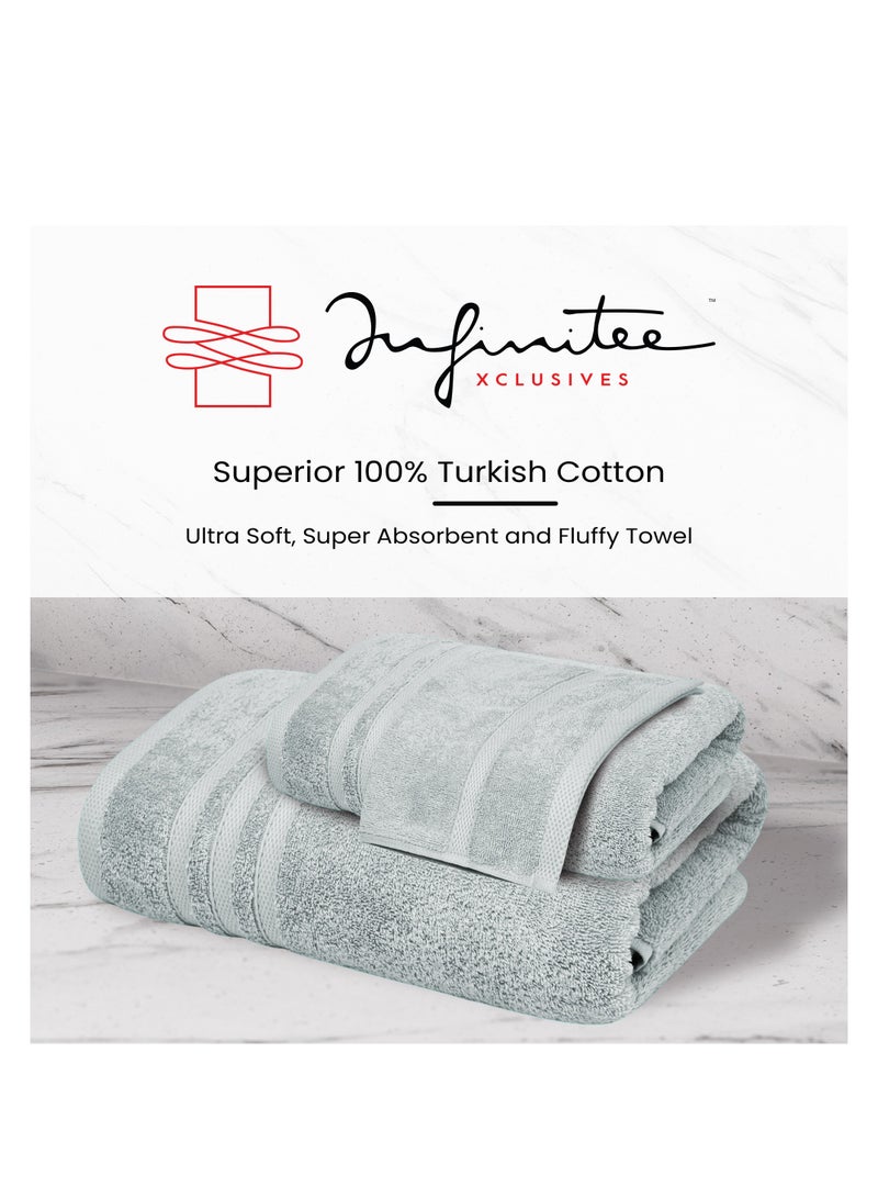 Premium Grey Bath Towel Set - 100% Turkish Cotton 2 Bath Towels, 2 Hand Towels, 2 Washcloths - Soft, Absorbent, Durable – Quick Dry - Perfect for Daily Use by Infinitee Xclusives