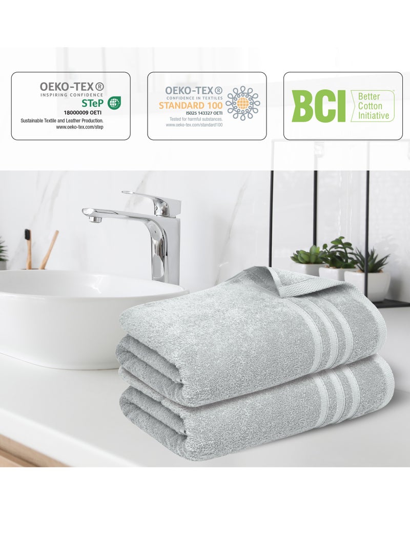 Premium Grey Bath Towel Set - 100% Turkish Cotton 2 Bath Towels, 2 Hand Towels, 2 Washcloths - Soft, Absorbent, Durable – Quick Dry - Perfect for Daily Use by Infinitee Xclusives