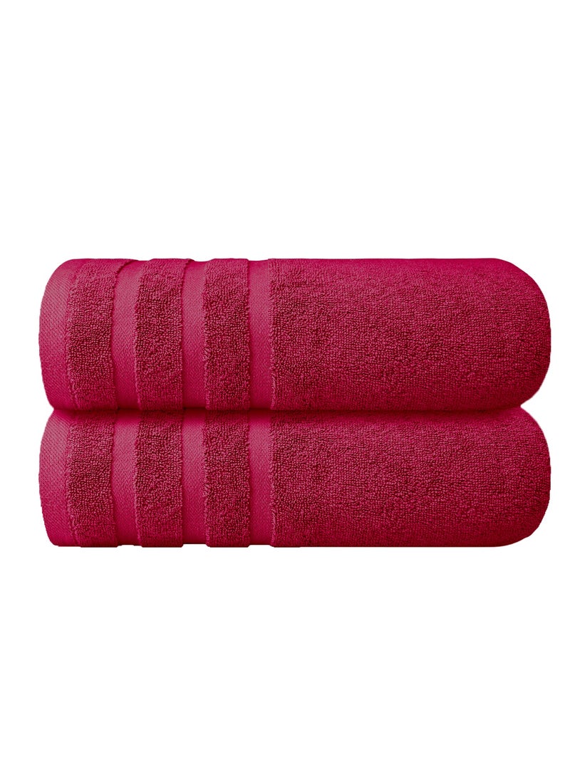 Premium Burgandy Bath Towels 100% Cotton 70cm x 140cm Pack of 2, Ultra Soft and Highly Absorbent Hotel and Spa Quality Bath Towels for Bathroom by Infinitee Xclusives