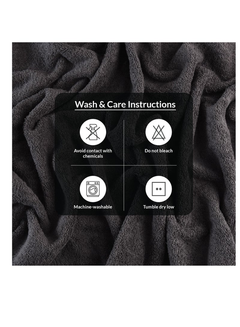 Premium Grey Bath Towels Set - [Pack of 8] 100% Cotton Highly Absorbent 2 Bath Towels, 2 Hand Towels and 4 Washcloths - Luxury Hotel & Spa Quality Bath Towels for Bathroom by Infinitee Xclusives