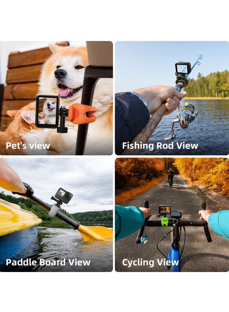 360 Camera Strap Mount, Universal Camera Band for Bike, Motorcycle, Ski Pole, Compatible with GoPro Max, Hero 12/11/10/9, Insta360, DJI Action and Osmo Pocket, Essential Accessories for Action Cameras