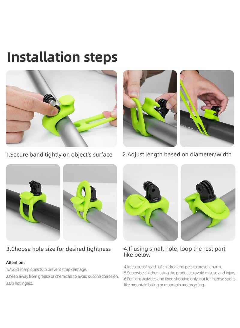 360 Camera Strap Mount, Universal Camera Band for Bike, Motorcycle, Ski Pole, Compatible with GoPro Max, Hero 12/11/10/9, Insta360, DJI Action and Osmo Pocket, Essential Accessories for Action Cameras