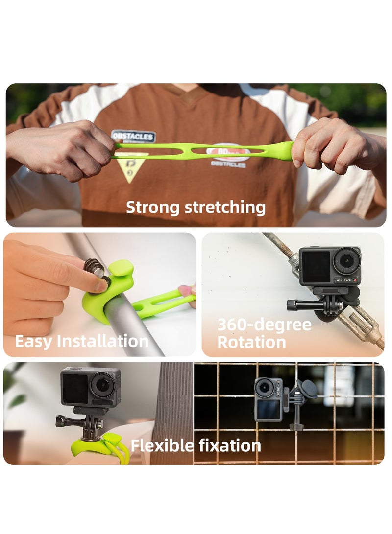 360 Camera Strap Mount, Universal Camera Band for Bike, Motorcycle, Ski Pole, Compatible with GoPro Max, Hero 12/11/10/9, Insta360, DJI Action and Osmo Pocket, Essential Accessories for Action Cameras