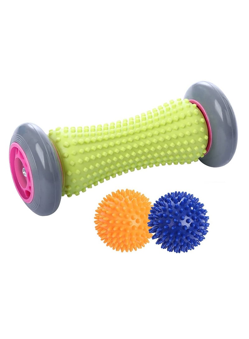 Foot Roller Massage Ball, Pain Relief, Plantar Fasciitis, Used For Deep Tissue Acupoint Recovery, Muscle Recovery, Relaxation And Stress Relief (1 Roller And 2 Pointed Balls)