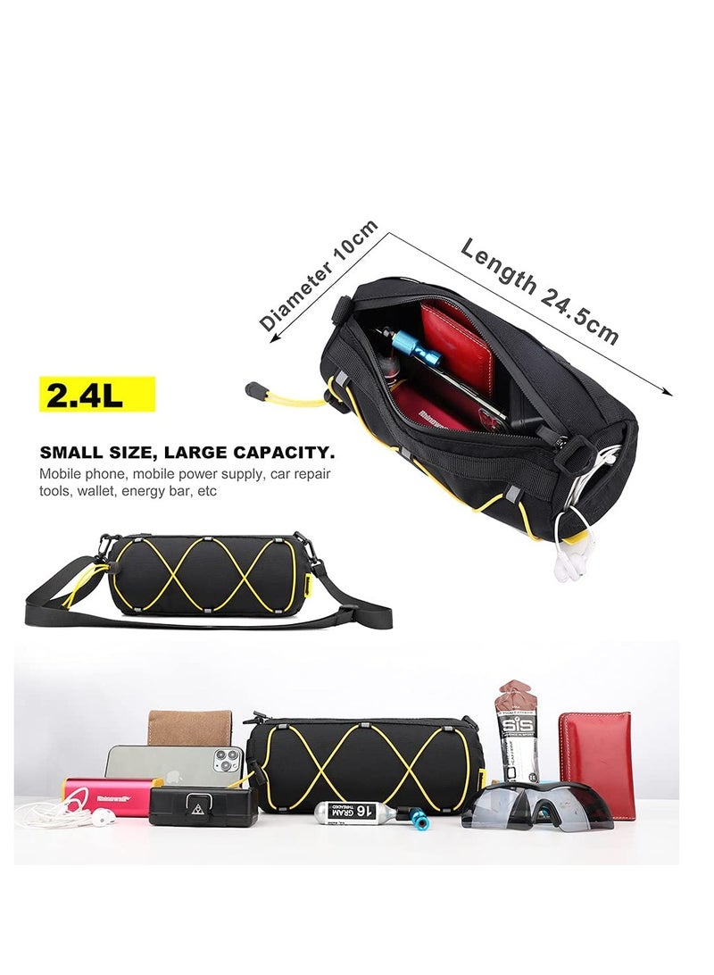 Bike Handlebar Bag, Bicycle Front Bag Fram Storage Roll Bag Mountain Road Bikes Commuter Shoulder Bag Professional Cycling Accessories