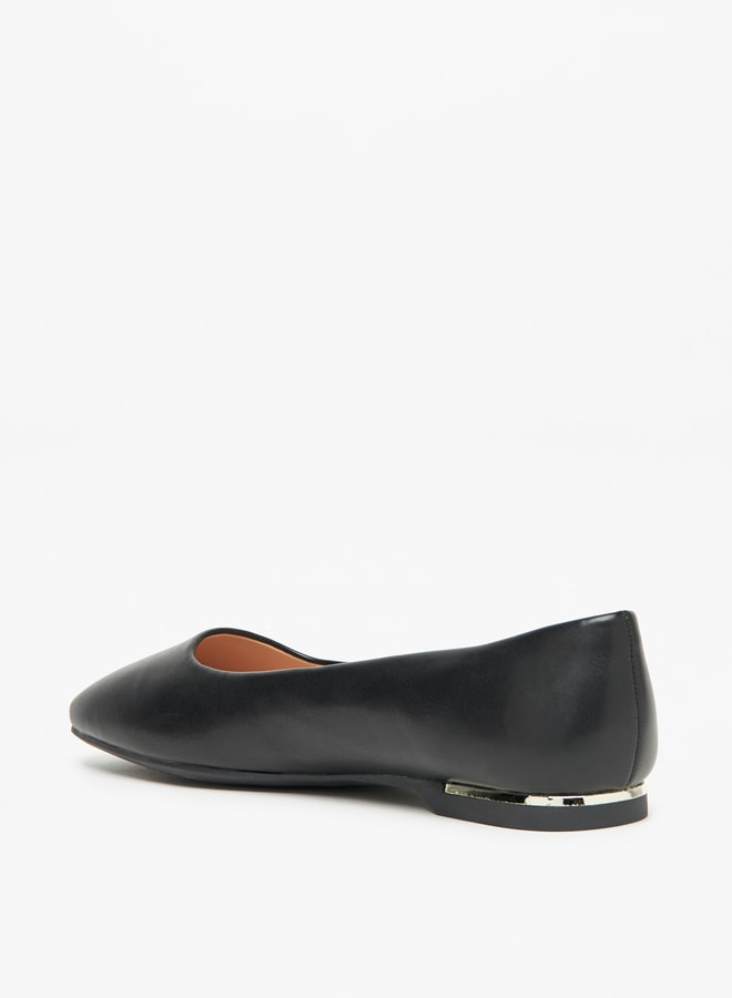Women's Solid Slip-On Square Toe Ballerina Shoes