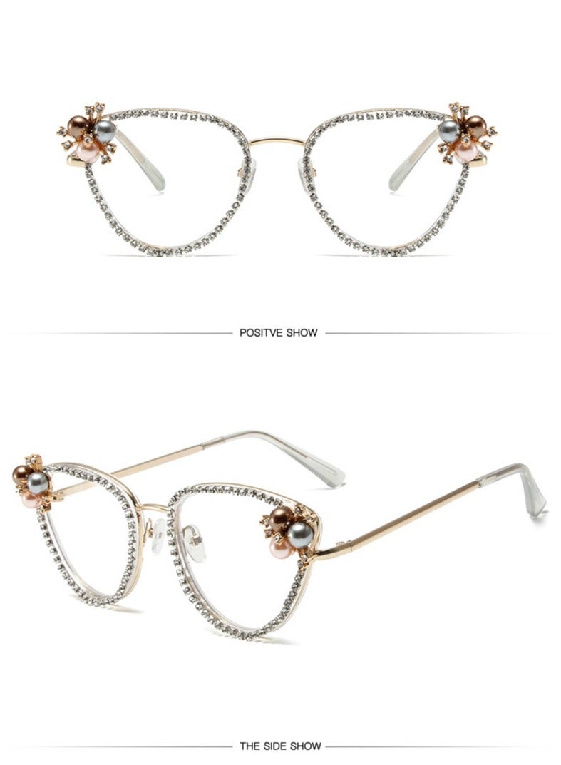 Color Pearl Dot Diamond Glasses S240227004