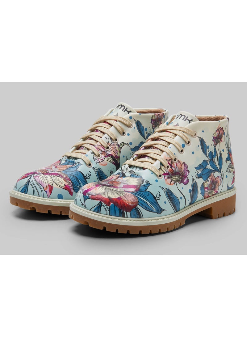 Flowers on Green Boots