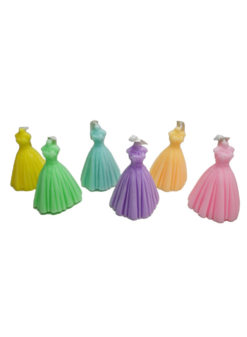 Gown-Shaped Scented Candle Set - 6 Colors - White Peach, Lime Basil, Lavender - Aromatherapy Ambiance for Luxurious Home Decor and Relaxation