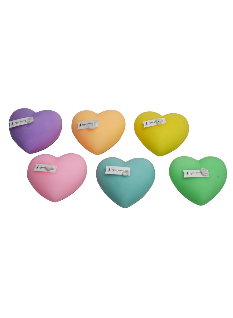 Romantic Heart-Shaped Soy Candle Set: Six Vibrant Colors & Captivating Scents - Perfect Size for Home Decor, Premium Eco-Friendly Soy Wax Candles for Relaxation, Meditation, and Gift Giving