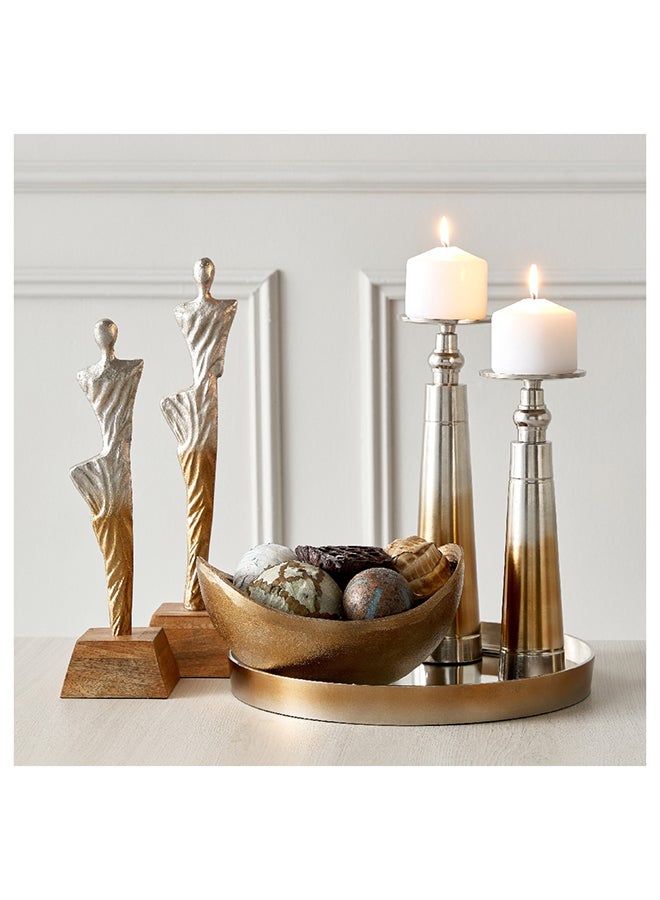 Octan Metal Two Tone Pillar Candleholder 10 x 29 x 10 cm