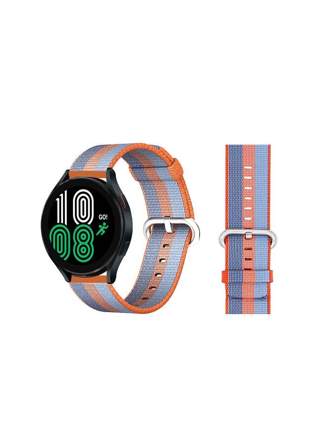 Woven Nylon Replacement Band For Samsung Galaxy Watch4 40/44mm Orange/Blue