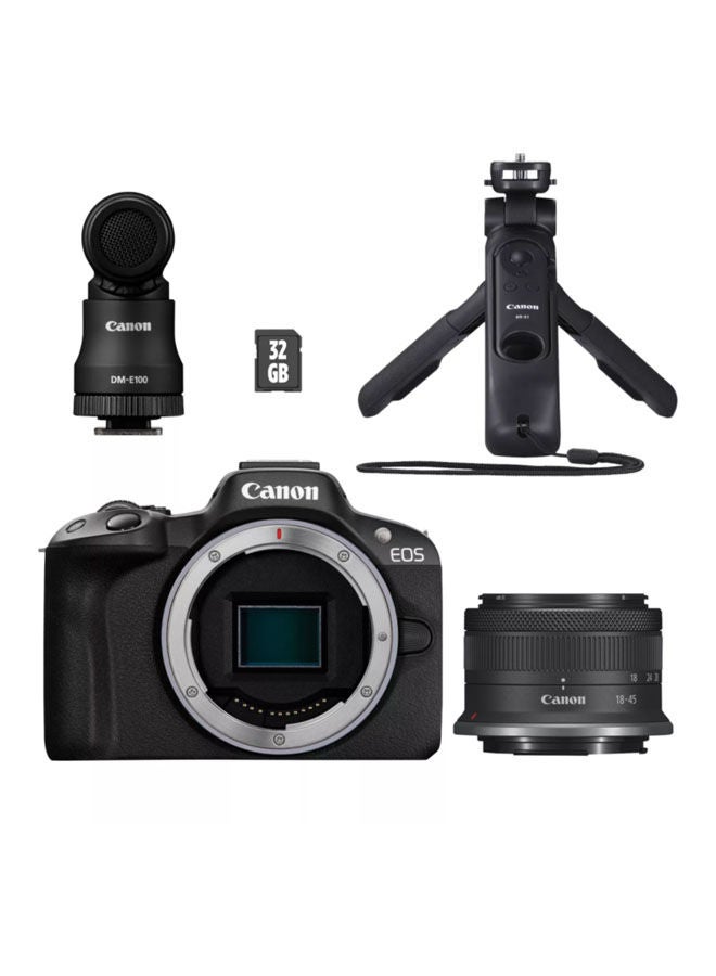 EOS R50 Hybrid Camera + RF-S 18-45mm F4.5-6.3 IS STM Lens - Vlogger Kit