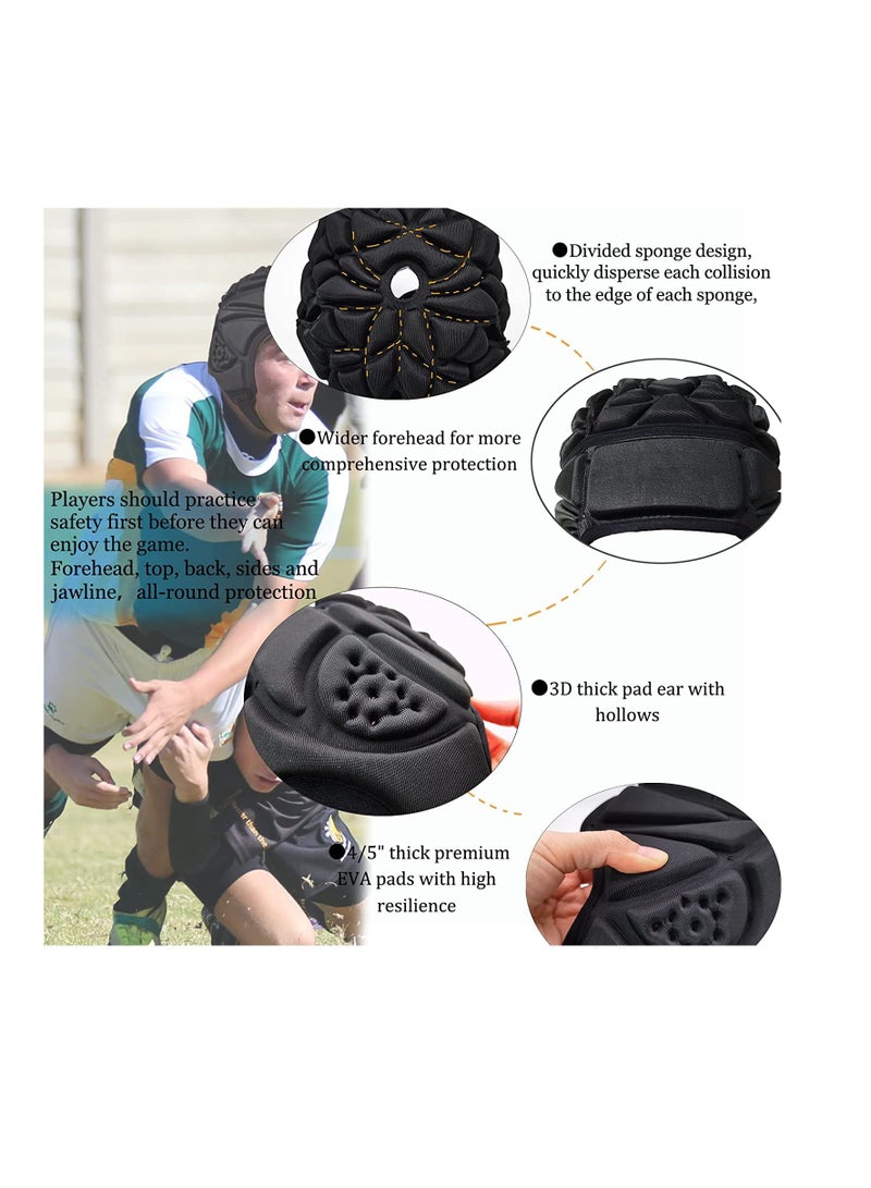 Soft Helmet Rugby Headguards Scrum Cap 7v7 Foam Cotton Head Protector Padded Headgear Autism Sports Flag Football Youth Adult