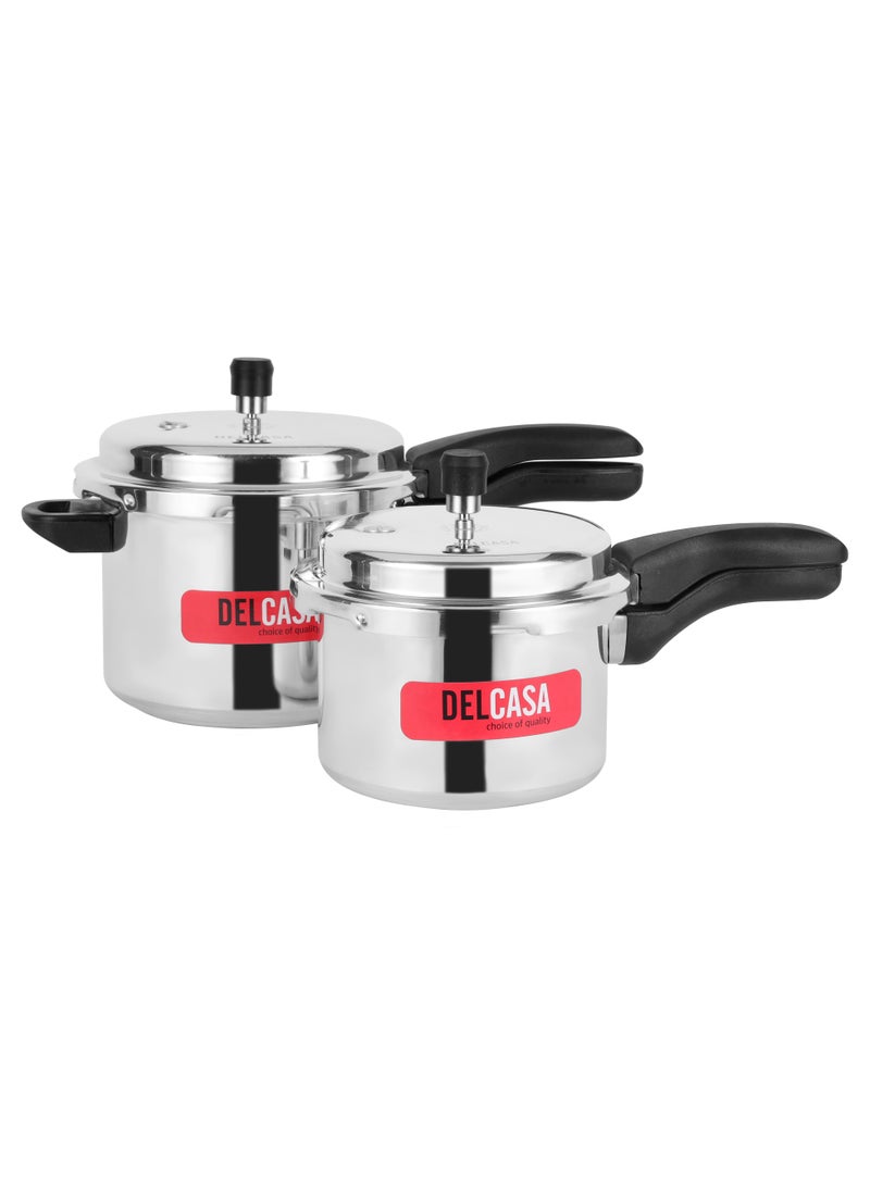 Delcasa 5+3Ltr Combo Aluminum Pressure Cooker