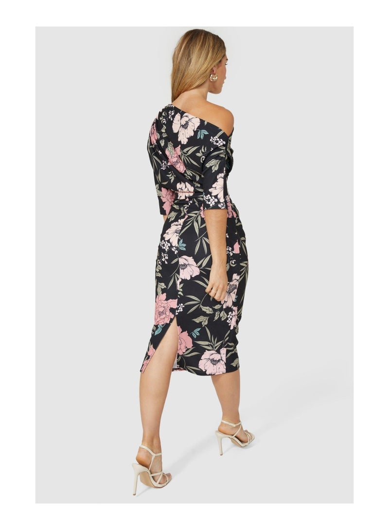 Occasion Off The Shoulder Printed Bodycon Dress