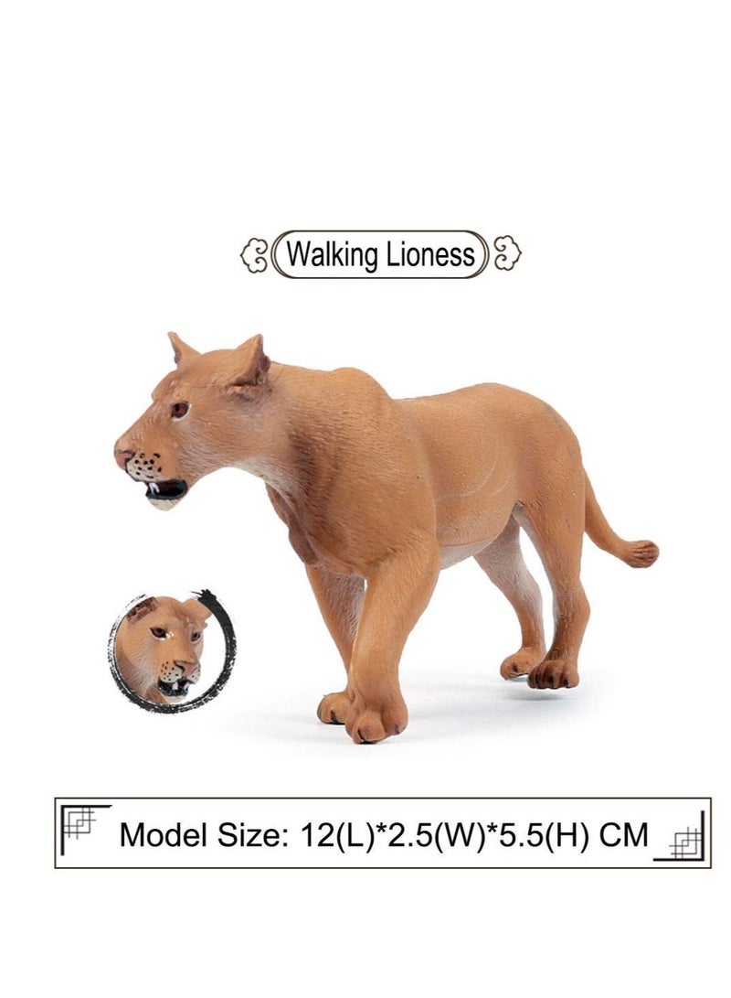 6 Pack Realistic Lion Toy, Realistic Forest Animals Baby Figurines, Plastic Animal Learning Educational Bath Toys, Suitable for Science Project Cake Party Decor