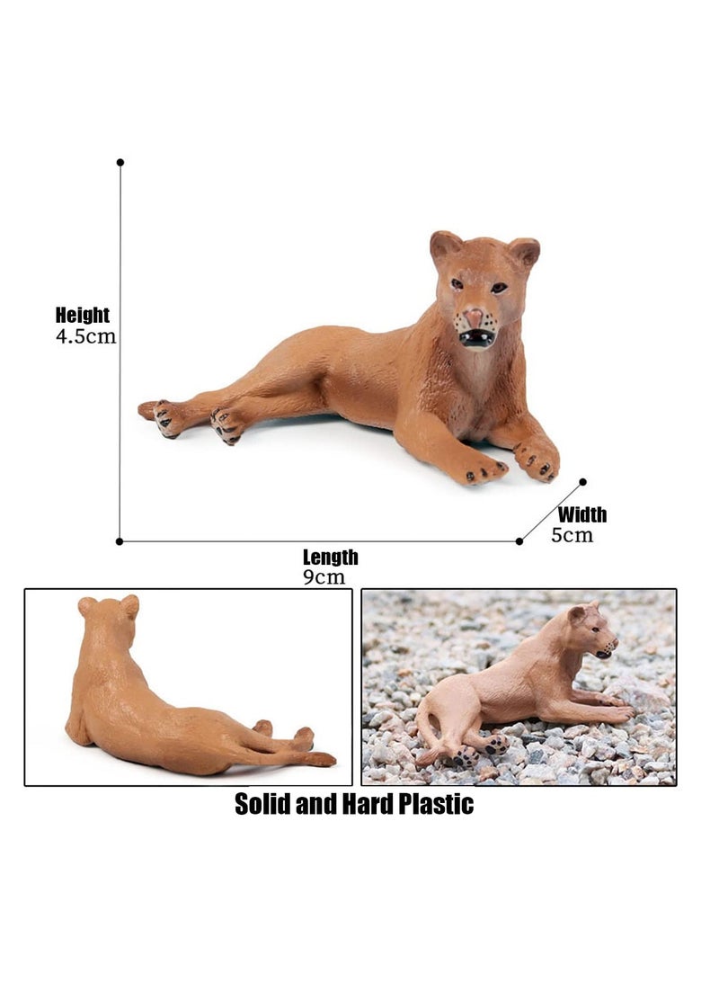 6 Pack Realistic Lion Toy, Realistic Forest Animals Baby Figurines, Plastic Animal Learning Educational Bath Toys, Suitable for Science Project Cake Party Decor