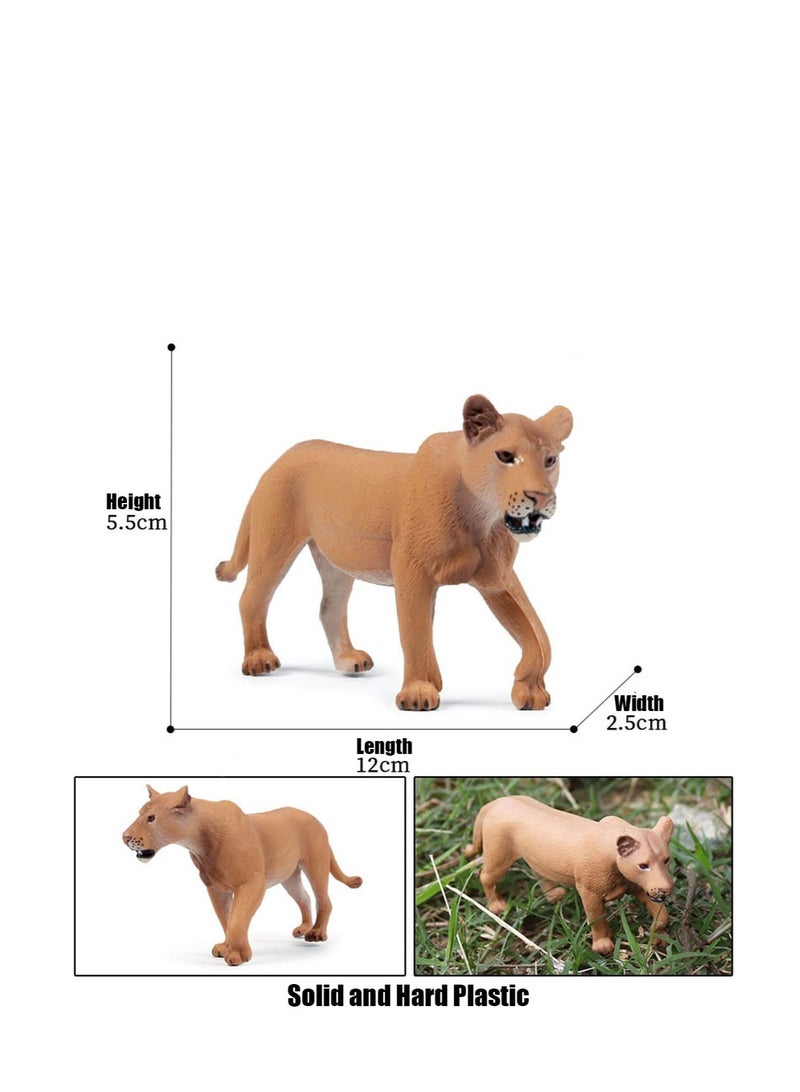 6 Pack Realistic Lion Toy, Realistic Forest Animals Baby Figurines, Plastic Animal Learning Educational Bath Toys, Suitable for Science Project Cake Party Decor
