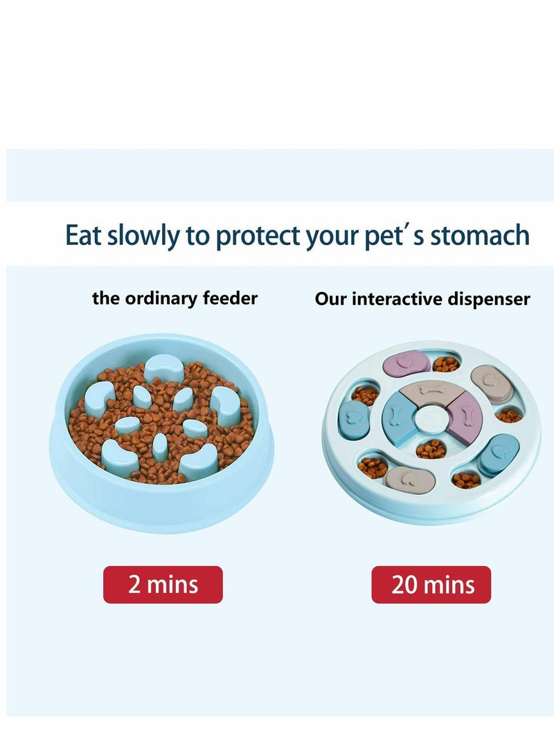 Dog Puzzle Toys Puppy, Dog Puzzles, Interactive Game Toy for Dogs Cats, Dog Cat Treats toy Dispenser Training Funny Feeding, ABS Colorful Design Slow Feeder to Aid Pets Digestion