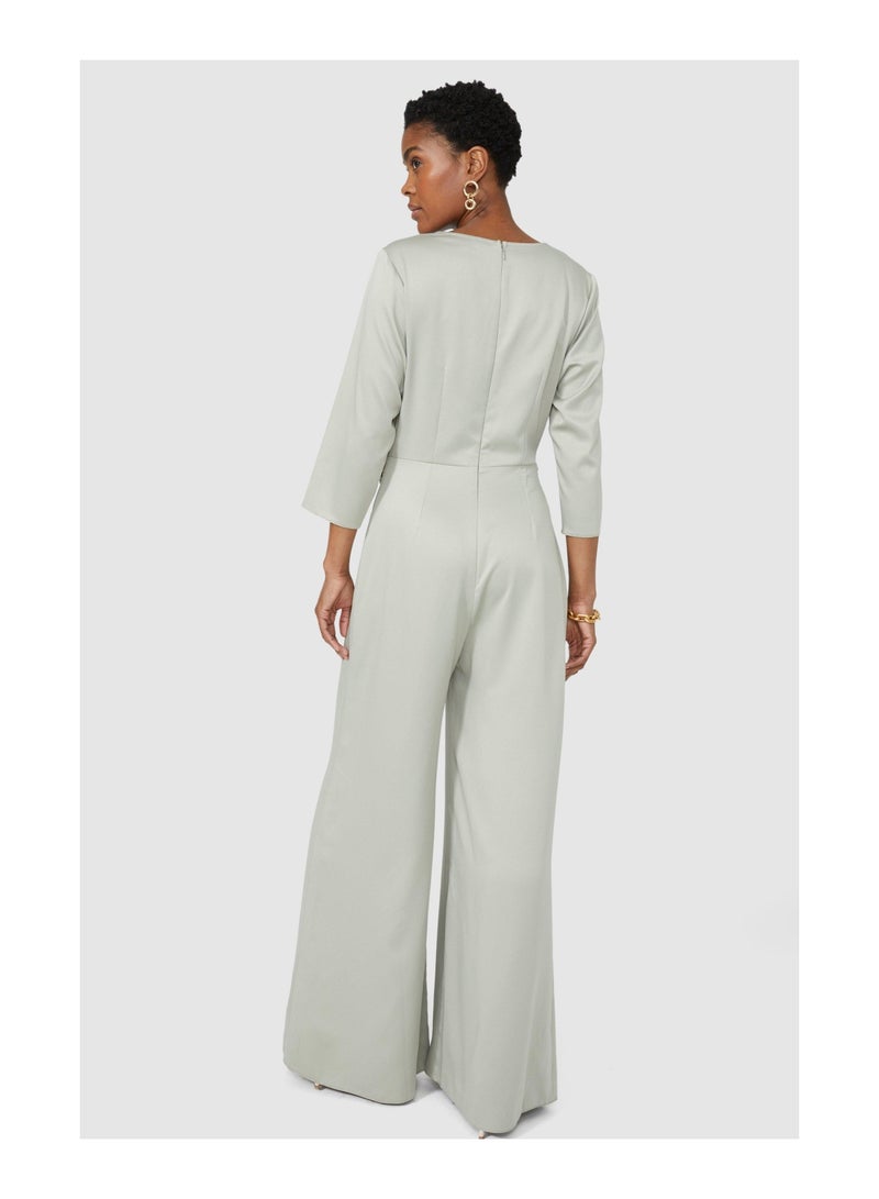 Drape Detail Wide Leg Jumpsuit