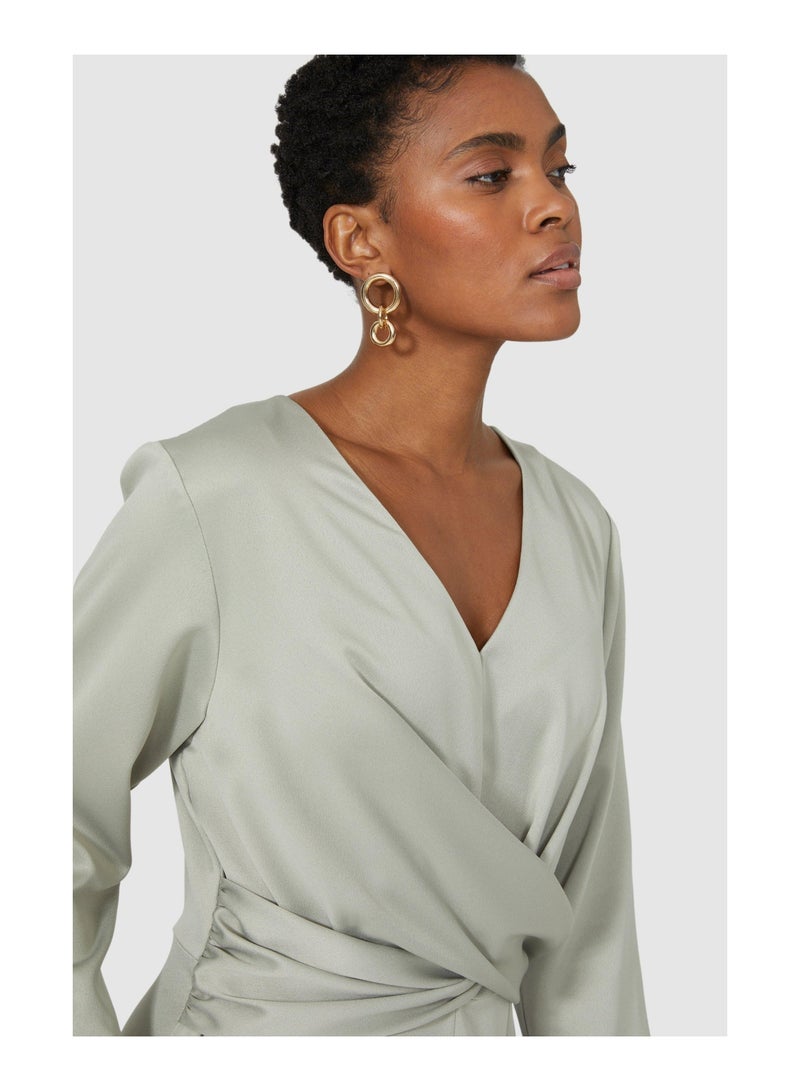 Drape Detail Wide Leg Jumpsuit