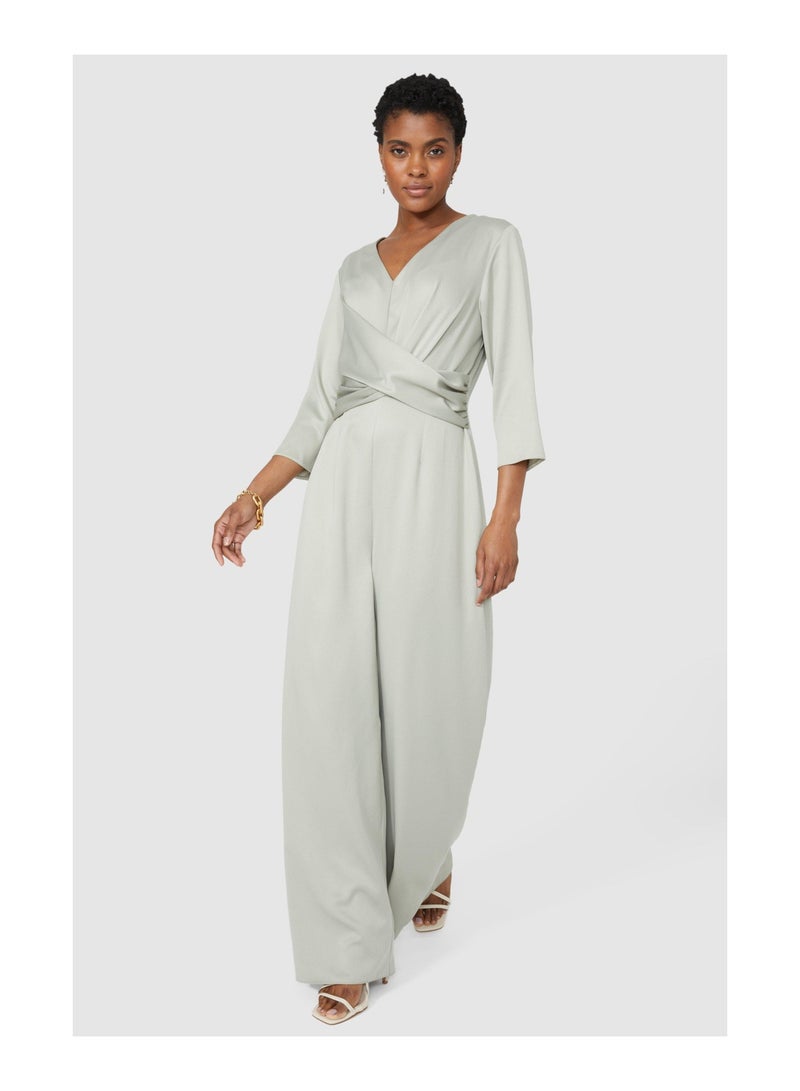 Drape Detail Wide Leg Jumpsuit