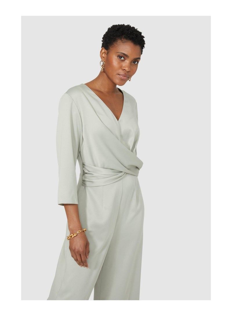 Drape Detail Wide Leg Jumpsuit