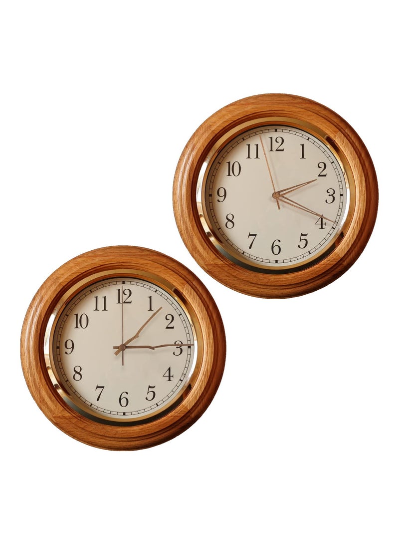 4 PCS Quartz Clock Movement Clock Mechanism with 4 Types of Walnut Wood Clock Hands, Clock Accessories, for Clock DIY Repair Parts Replacement (Fit for 12 Inch Clock, 13 mm)