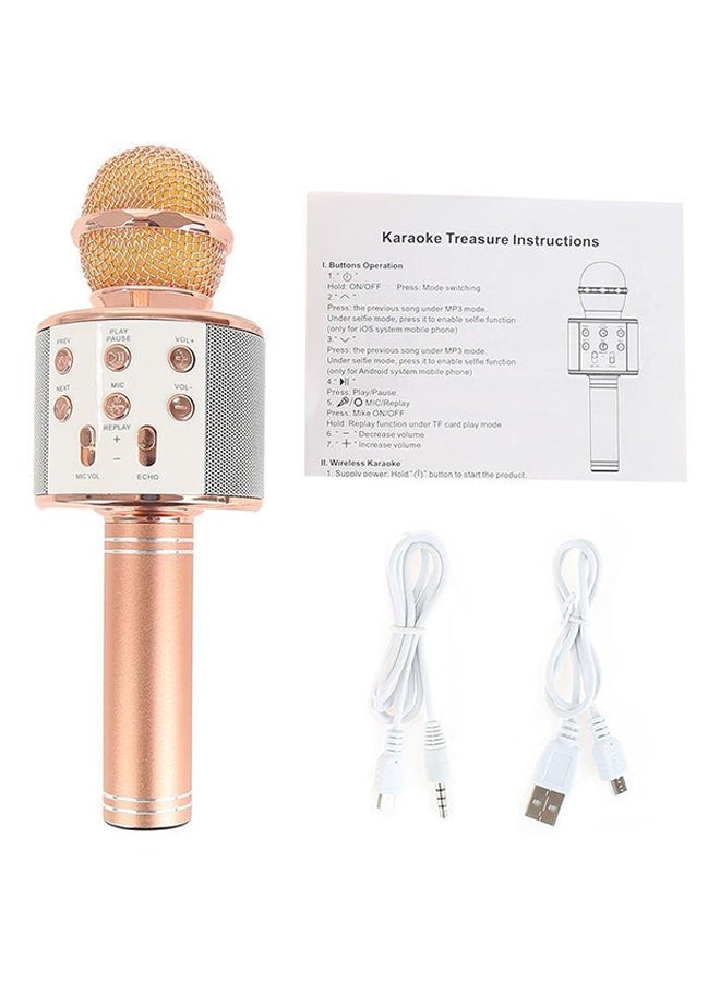 Karaoke Mic Bluetooth Speaker Rose Gold/Silver