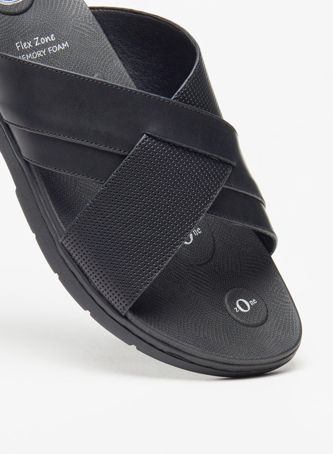 Men's Cross Strap Slip-On Sandals