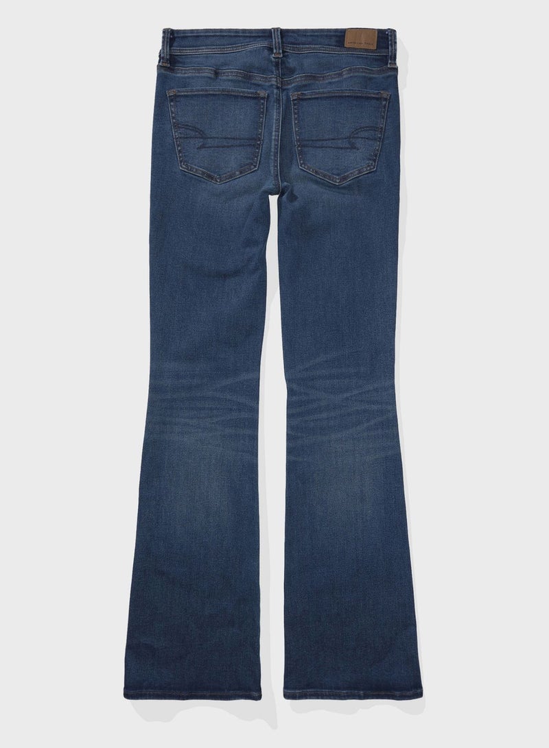 Low Rise Straight Fit Flared Jeans