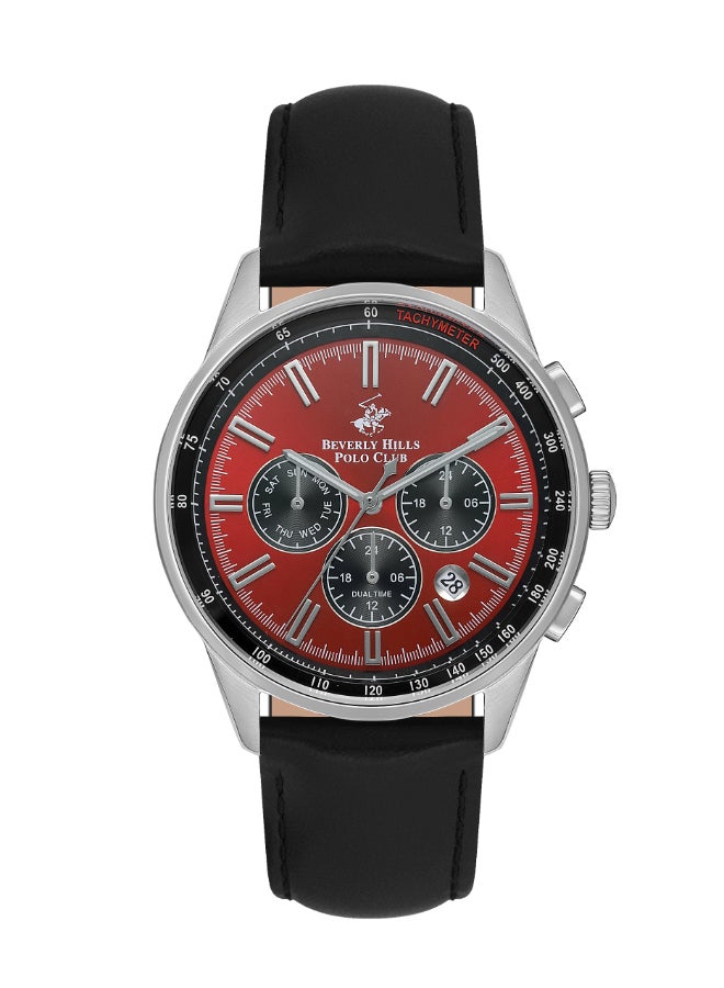 BEVERLY HILLS POLO CLUB Men's Multi Function Red Dial Watch - BP3550X.381