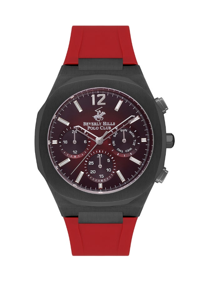 BEVERLY HILLS POLO CLUB Men's Multi Function Red Dial Watch - BP3539X.088
