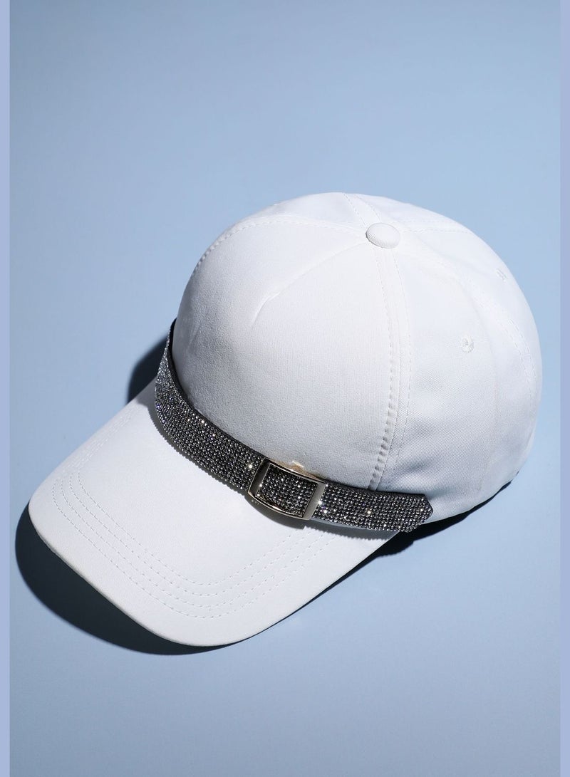 Casual Solid Polyester Baseball Cap For Women