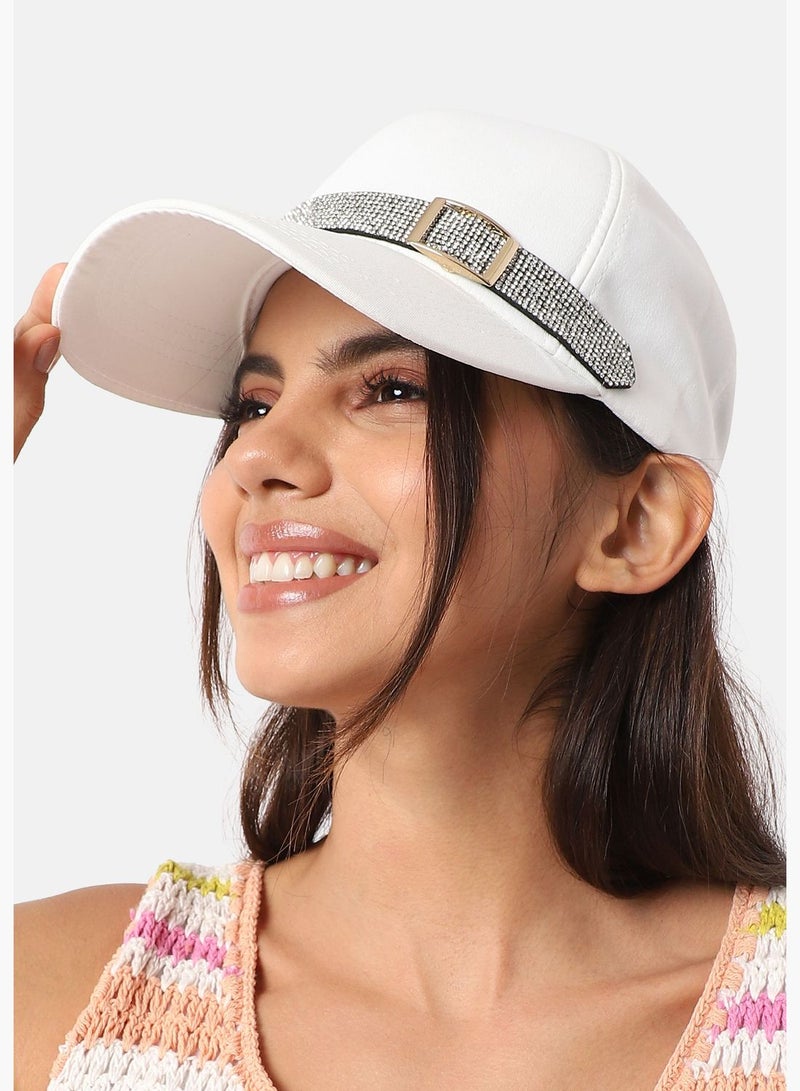 Casual Solid Polyester Baseball Cap For Women