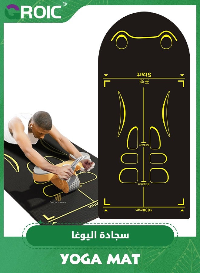 Yoga Mats for Home Workout,Premium PU Exercise Mat,Strong Grip Gym Mat,Abdominal Wheel Training Mat,Fitness Floor Mat
