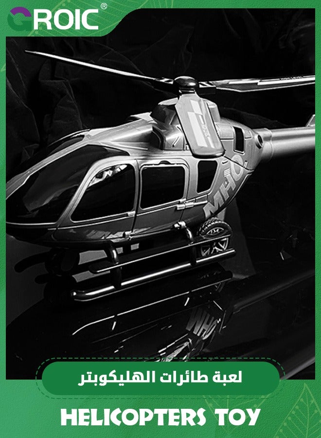 Helicopter Toy Set, Helicopter Toy with Pilot and Door Can Be Opened,Vehicles Toys for Kids,Simulated Helicopter Model with Spinning Propellers