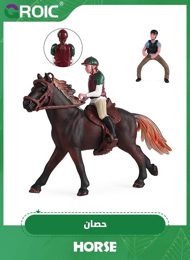 Horse Club Play Set with 2 Rider and Hanoverian Gelding,Saddle and Bridle,Horse Figurine,Farm Animal Toy Figure,Fun and Imaginative Play,Horse Toy