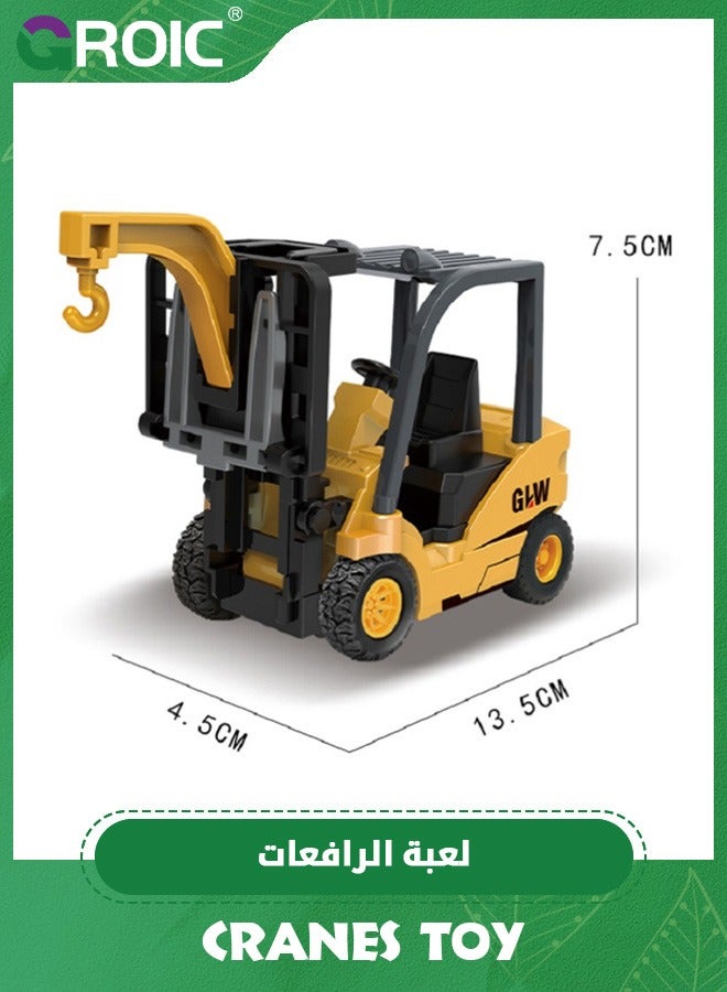 Die-cast Forklift Truck Toys，Metal Engineering Vehicle Fork Truck High Detail Construction Vehicles Model Collection Forklift Decoration Toy,Crane Toy,Engineering Vehicle Toy