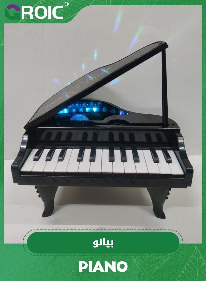 Piano Toy for Kids,24 Keys Multifunctional Musical Electronic Toy Piano for Toddlers,Piano Keyboard Toy with LED light, 24 Keys Piano,Musical Instrument Toys(Black)